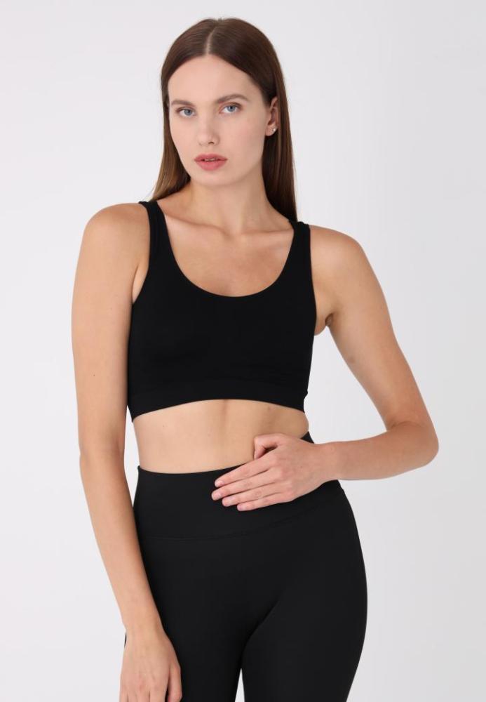 Bustieră Lejeră cu Bretele Late – Fără Push-up,Culoare Negru,Engros